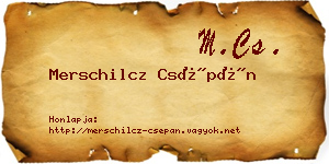 Merschilcz Csépán névjegykártya
